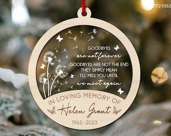 Personalized Memorial Christmas Ornament, In Loving Memory Christmas Ornament, Loss of Loved Mom Dad Remembrance Gifts, Sympathy Gift