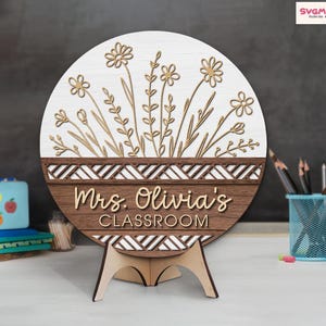 Custom Teacher Door Hanger, Classroom Decor, Teacher Name Door Sign, Teacher Appreciation Gifts, Teacher Name Sign, Teacher Welcome Sign image 6