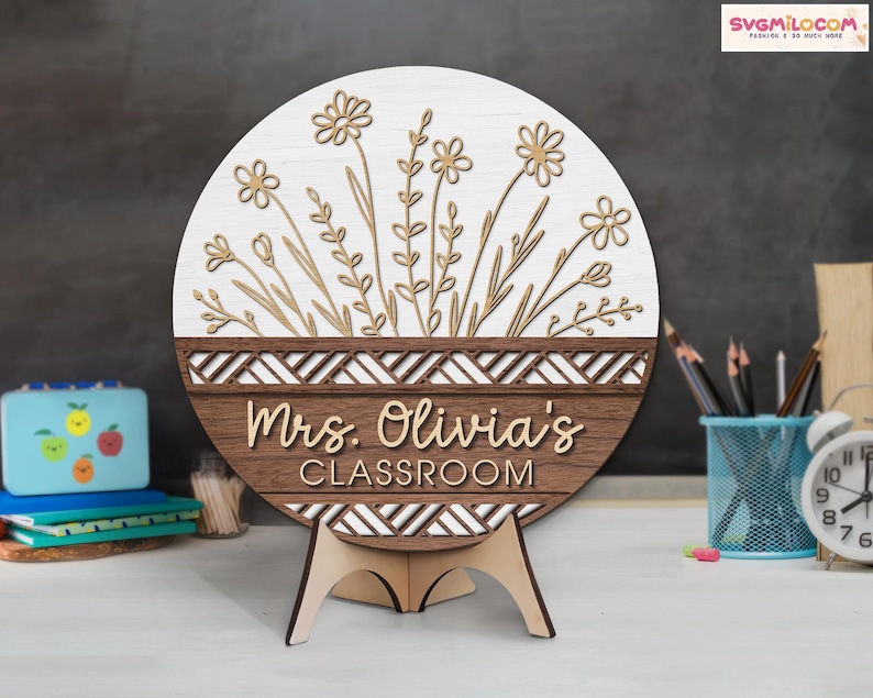 Custom Teacher Door Hanger, Classroom Decor, Teacher Name Door Sign, Teacher Appreciation Gifts, Teacher Name Sign, Teacher Welcome Sign image 6