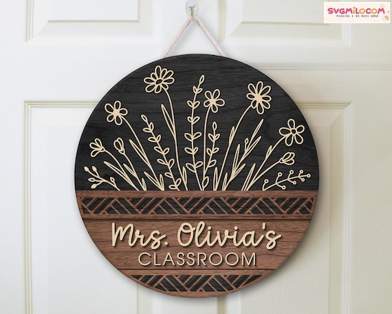 Custom Teacher Door Hanger, Classroom Decor, Teacher Name Door Sign, Teacher Appreciation Gifts, Teacher Name Sign, Teacher Welcome Sign