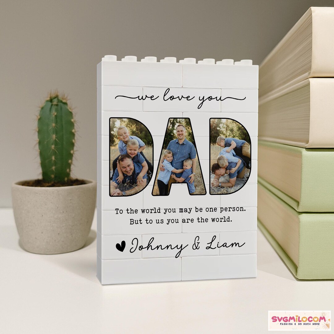 Custom Dad Brick Photo Block, Fathers Day Gift for Dad, Personalized ...