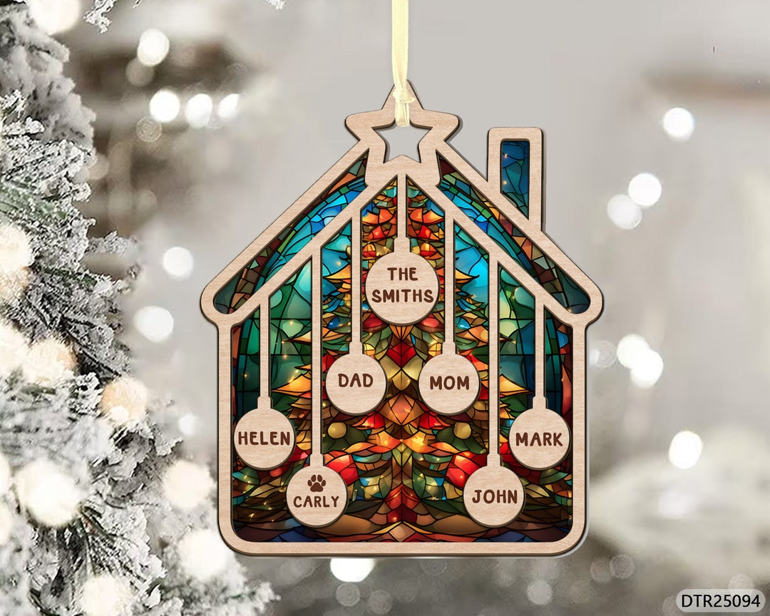 Custom Family Christmas Ornament, Family With Pet Ornament ...