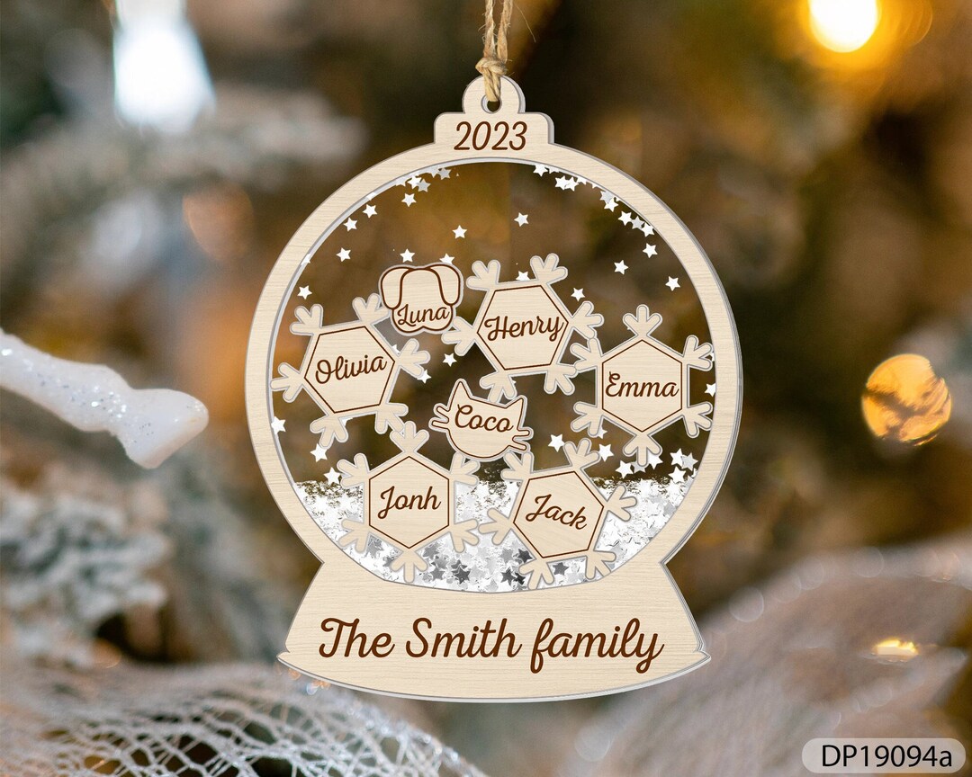 Custom Family Christmas Ornament, Custom Family Member Name Christmas