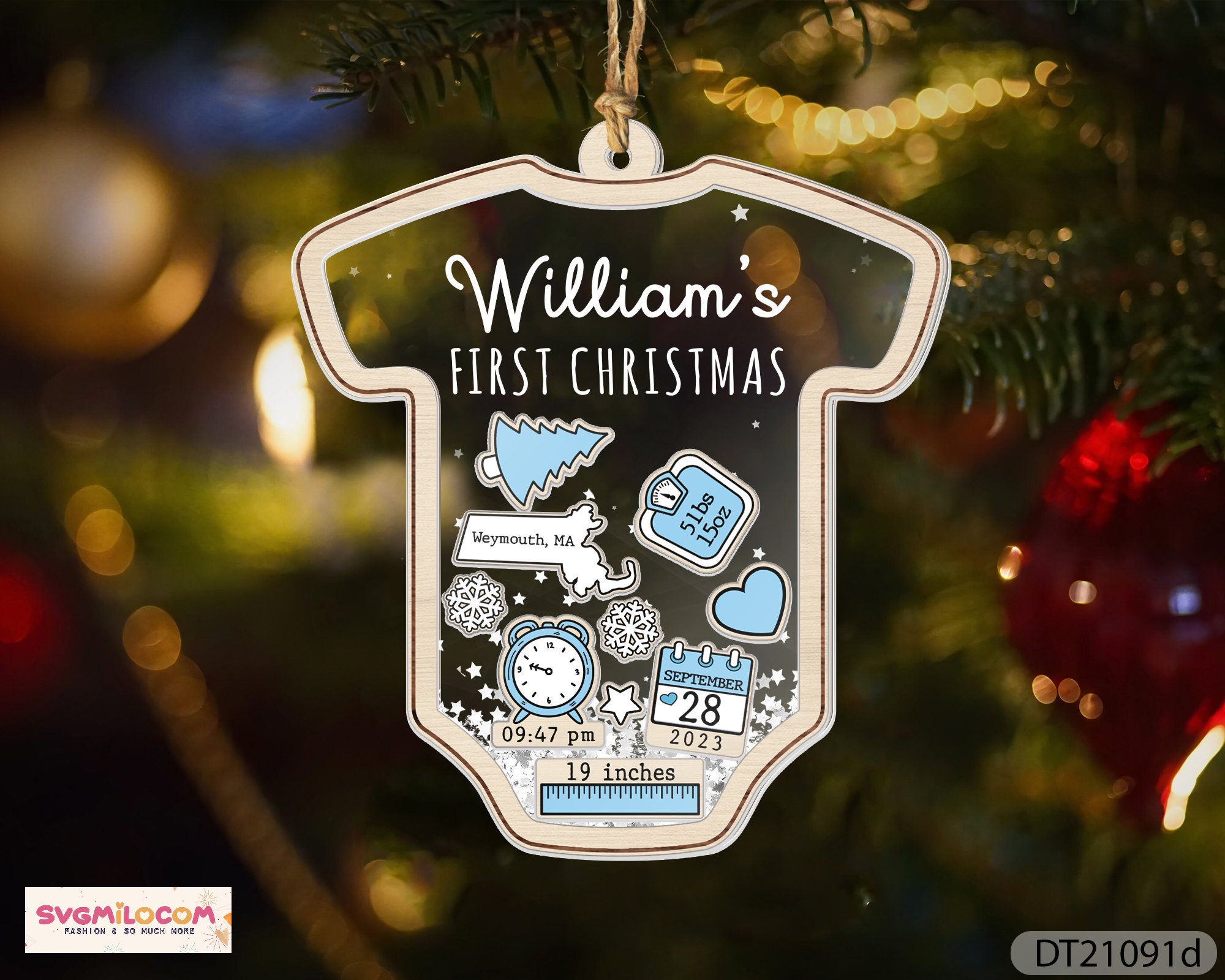 Baby&#39;s First Christmas Ornament 2024, Baby 1st Christmas Ornament, Christmas New Baby Keepsake, 4D Shake Babies Ornament, New Baby Gift