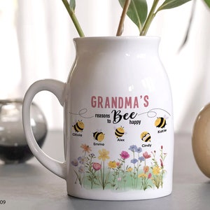 Custom Grandma Flower Vase With Kids Names, Mothers Day Gifts, Gifts For Grandma, Personalized Grandmas Garden Vase, Grandma Vase, Mom Gifts image 6
