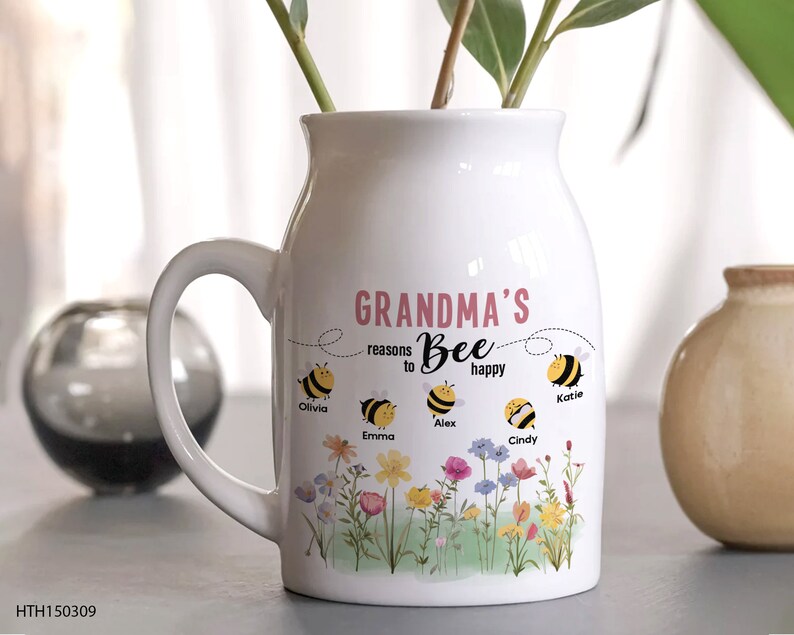 Custom Grandma Flower Vase With Kids Names, Mothers Day Gifts, Gifts For Grandma, Personalized Grandmas Garden Vase, Grandma Vase, Mom Gifts image 6