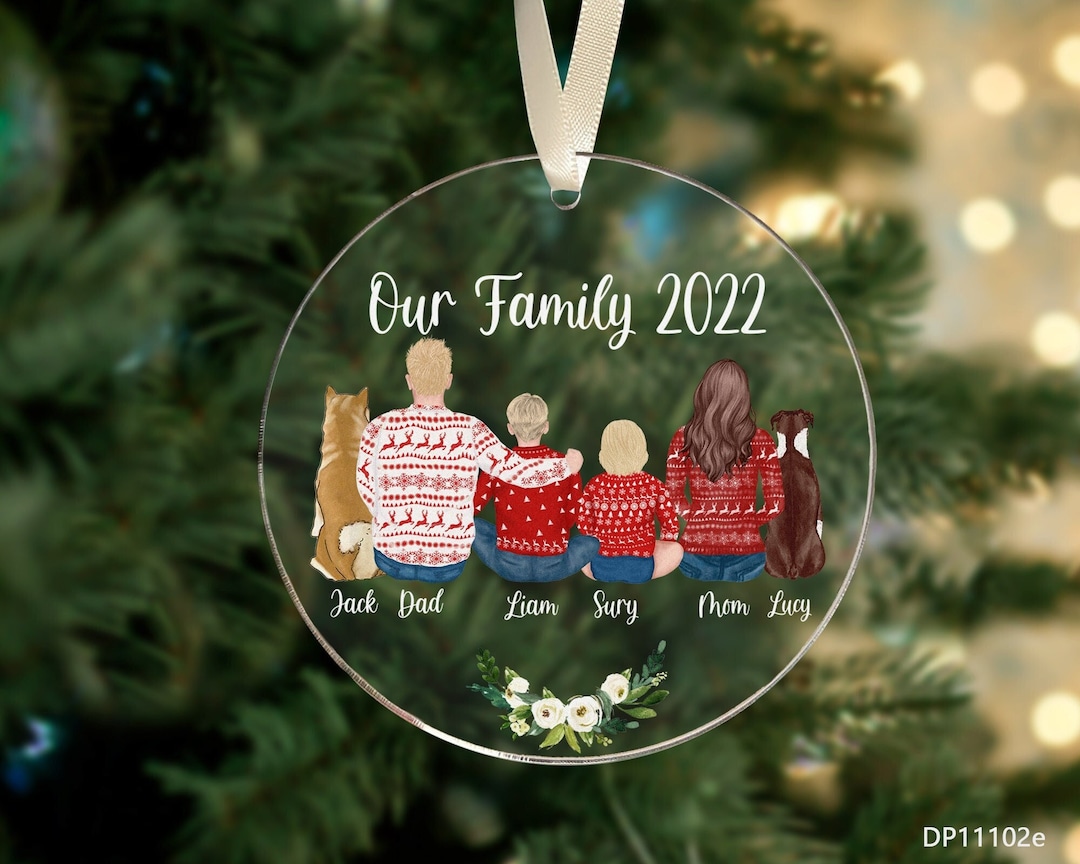 Personalized Family Acrylic Ornaments Custom Family and Pet - Etsy