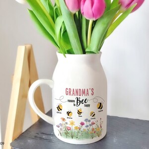 Custom Grandma Flower Vase With Kids Names, Mothers Day Gifts, Gifts For Grandma, Personalized Grandmas Garden Vase, Grandma Vase, Mom Gifts image 8