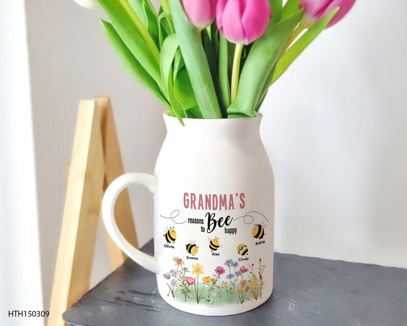 Custom Grandma Flower Vase With Kids Names, Mothers Day Gifts, Gifts For Grandma, Personalized Grandmas Garden Vase, Grandma Vase, Mom Gifts image 8