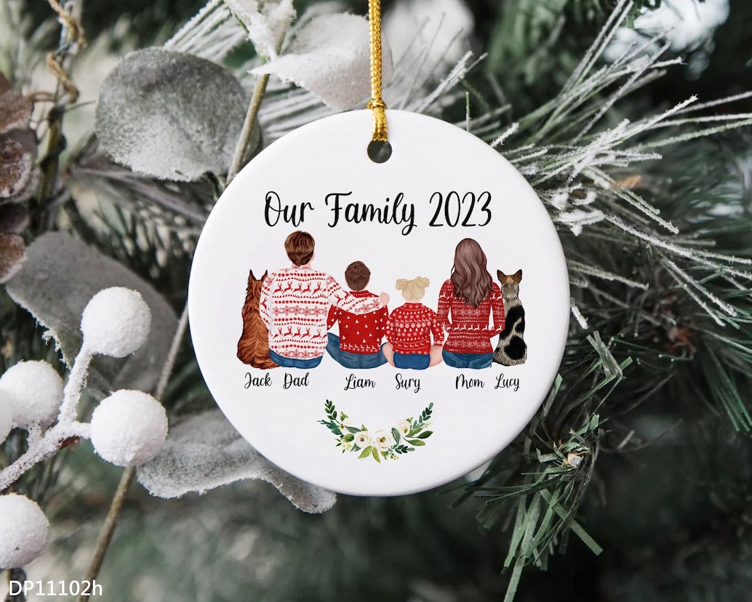Personalized Family Ornament, Custom Christmas Ornament, Family With ...
