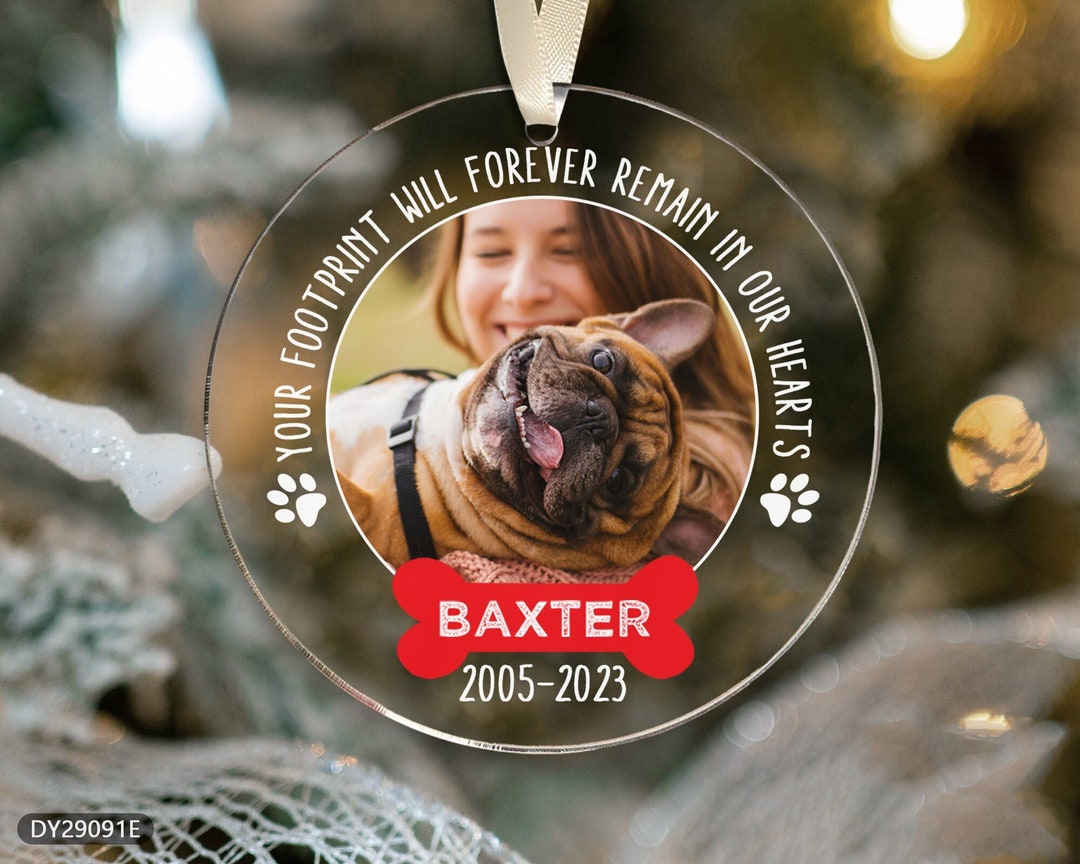 Personalized Pet Memorial Ornament Custom Photo Dog Memorial - Etsy
