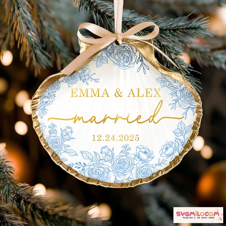 Shell Married Custom Married Christmas Ornament: Beach Shell Wedding Keepsake - Etsy