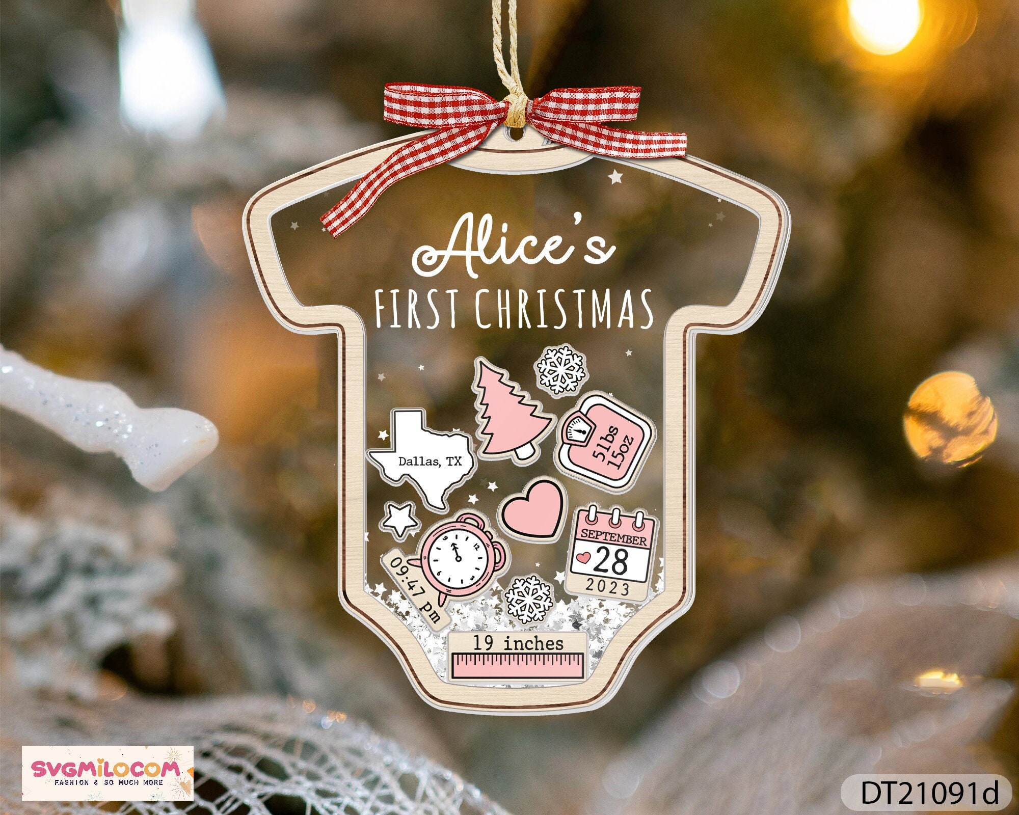 Baby&#39;s First Christmas Ornament 2024, Baby 1st Christmas Ornament, Christmas New Baby Keepsake, 4D Shake Babies Ornament, New Baby Gift