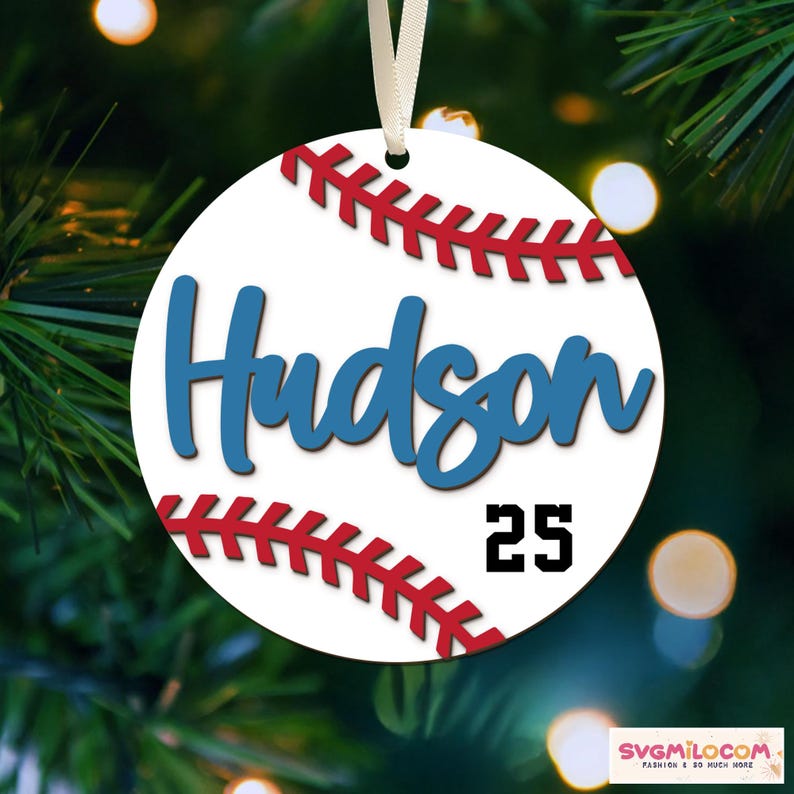 Personalized Baseball Ornament: Sports Keepsake, Custom Christmas Gift image 3