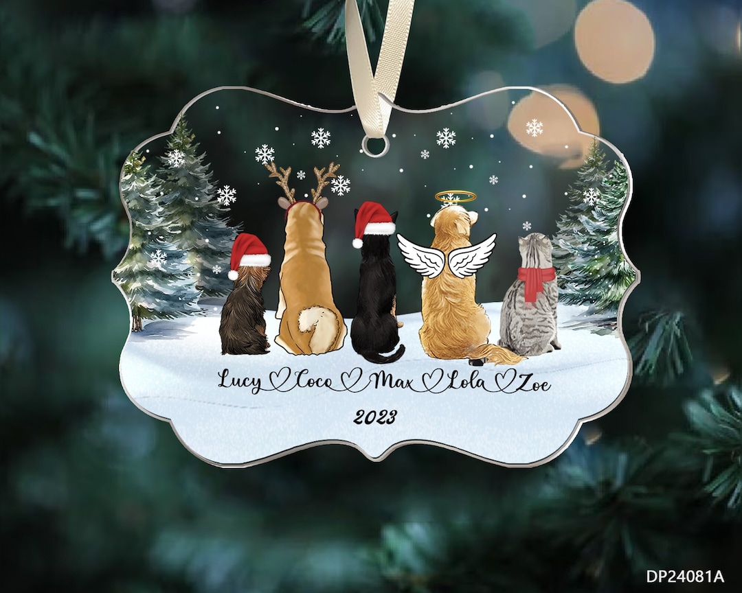 Customizable Pet Ornament, Cat Memorial Ornament, Personalized Pet Gift