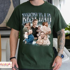 Custom Bootleg Shirt, Best Dad Ever Shirt, Christmas Gift For Dad, Dad Bootleg Rap Tee, Gift For Dad, Custom Photo Dad Shirt image 4