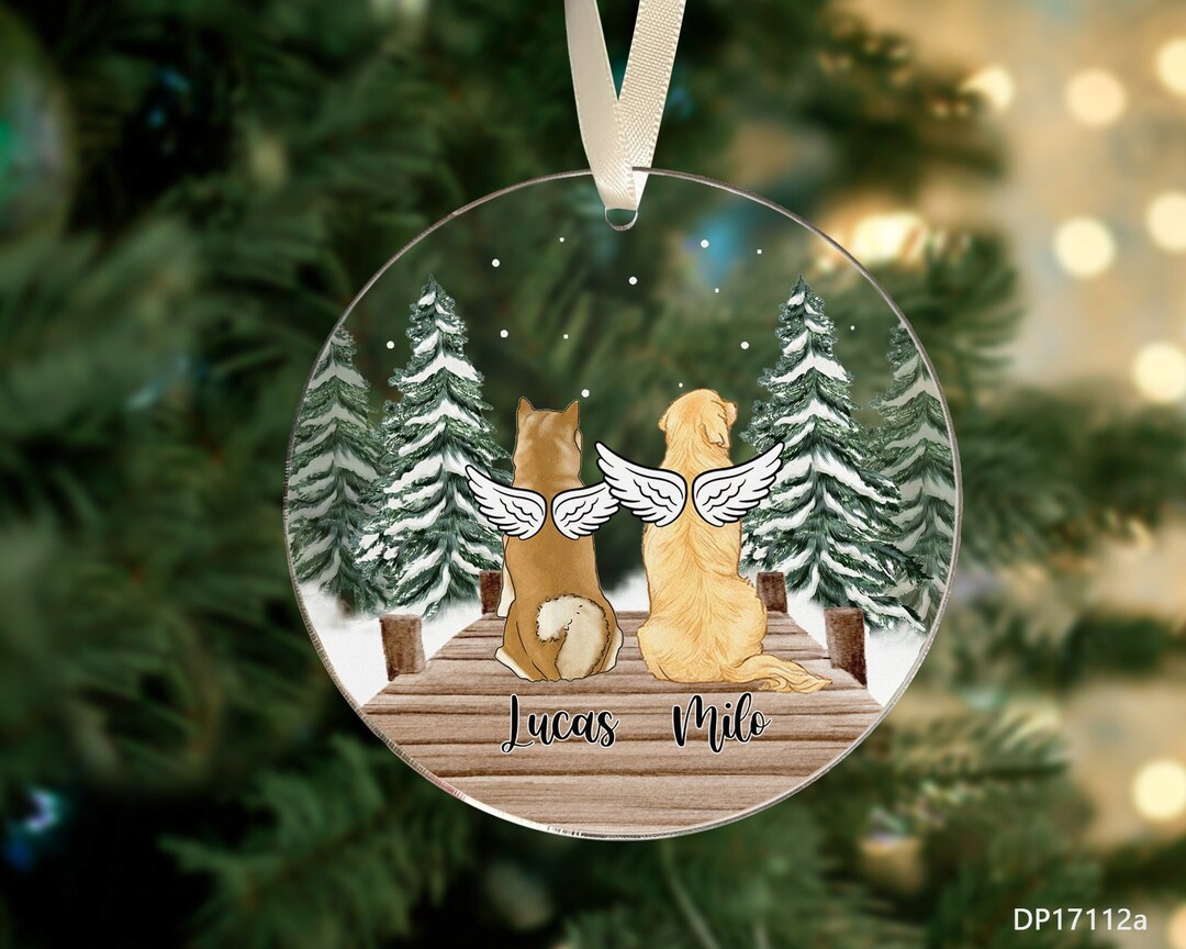 Personalized Dog Memorial Ornament, Custom Pet Loss Keepsake, Pet