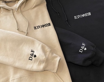 Couples Sweatshirts, Roman Numeral Hoodie, Couples Gifts, Custom Couples Hoodie, Roman Numeral Date, Anniversary Hoodie, Valentine Gifts