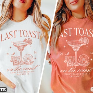 Last Toast On The Coast Shirt, Beach Bachelorette Party Shirt, Bach Club Shirt, Coastal Bachelorette Shirt, Personalized Luxury Bachelorette image 6