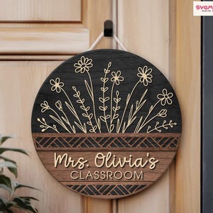 Custom Teacher Door Hanger, Classroom Decor, Teacher Name Door Sign, Teacher Appreciation Gifts, Teacher Name Sign, Teacher Welcome Sign image 7