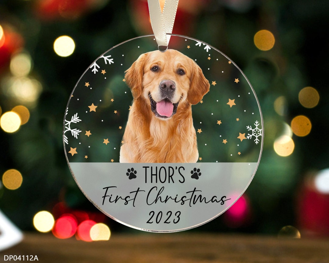 Personalized Dog Photo Ornament, Dog First Christmas Ornament, Custom ...