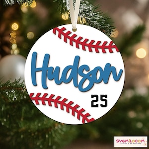 Personalized Baseball Ornament: Sports Keepsake, Custom Christmas Gift image 5