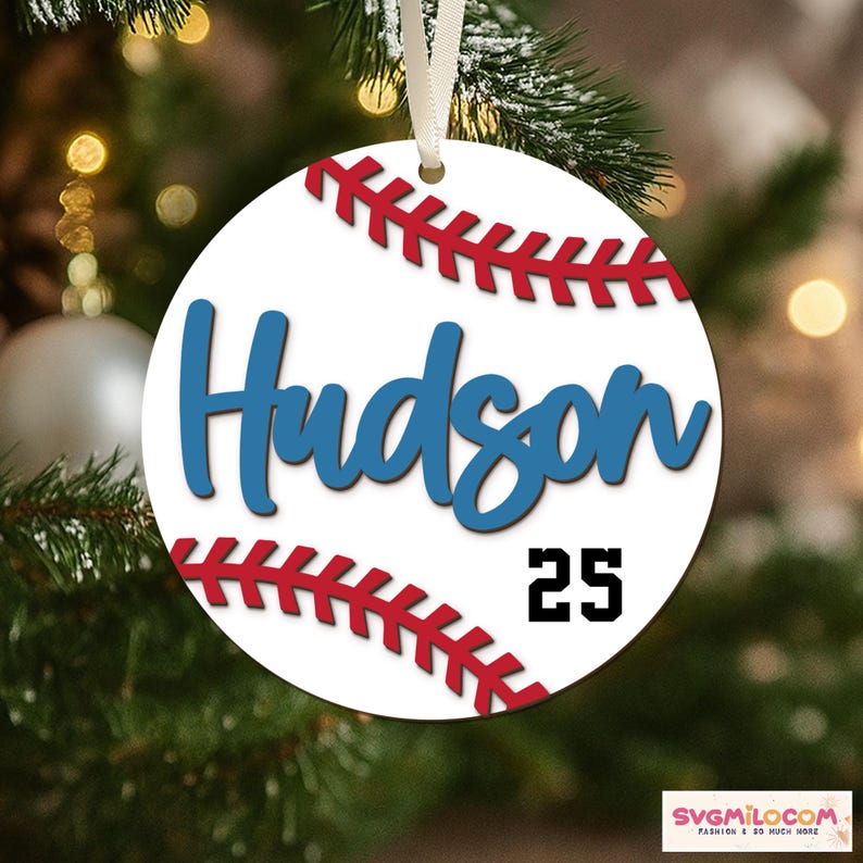 Personalized Baseball Ornament: Sports Keepsake, Custom Christmas Gift image 5