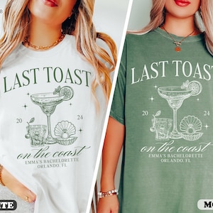 Last Toast On The Coast Shirt, Beach Bachelorette Party Shirt, Bach Club Shirt, Coastal Bachelorette Shirt, Personalized Luxury Bachelorette image 5