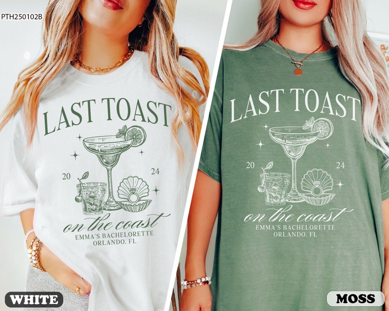 Last Toast On The Coast Shirt, Beach Bachelorette Party Shirt, Bach Club Shirt, Coastal Bachelorette Shirt, Personalized Luxury Bachelorette image 5