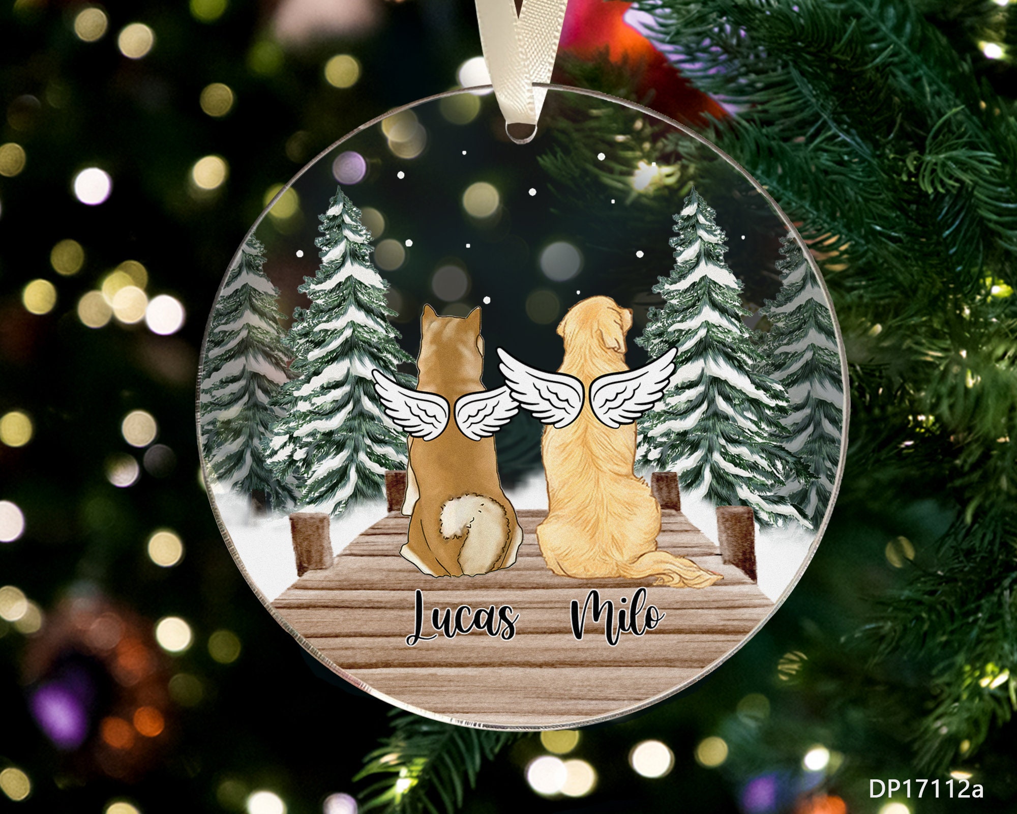 Personalized Dog Memorial Ornament, Custom Pet Loss Keepsake, Pet ...