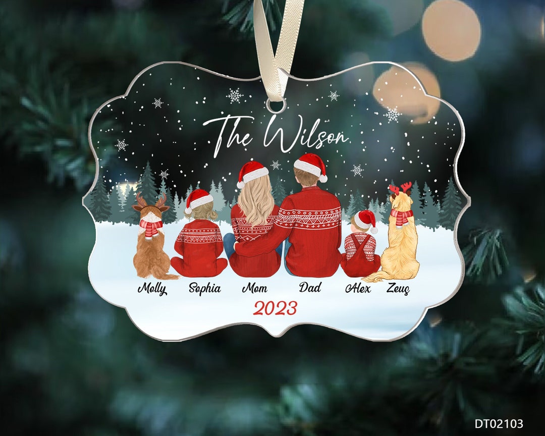 Personalized Family Ornament, Family Christmas Ornament, Custom Dog ...