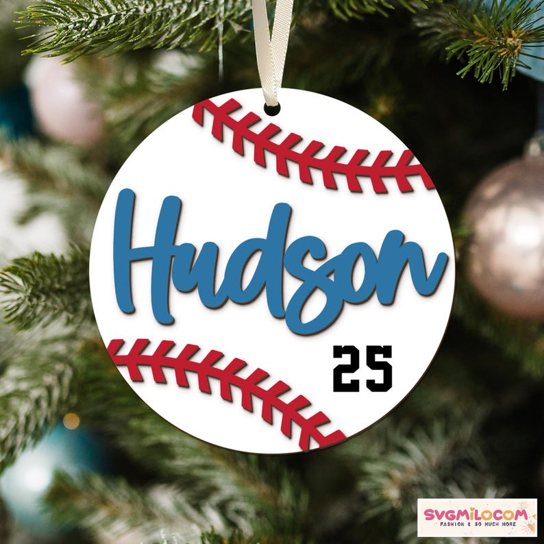Personalized Baseball Ornament: Sports Keepsake, Custom Christmas Gift image 4