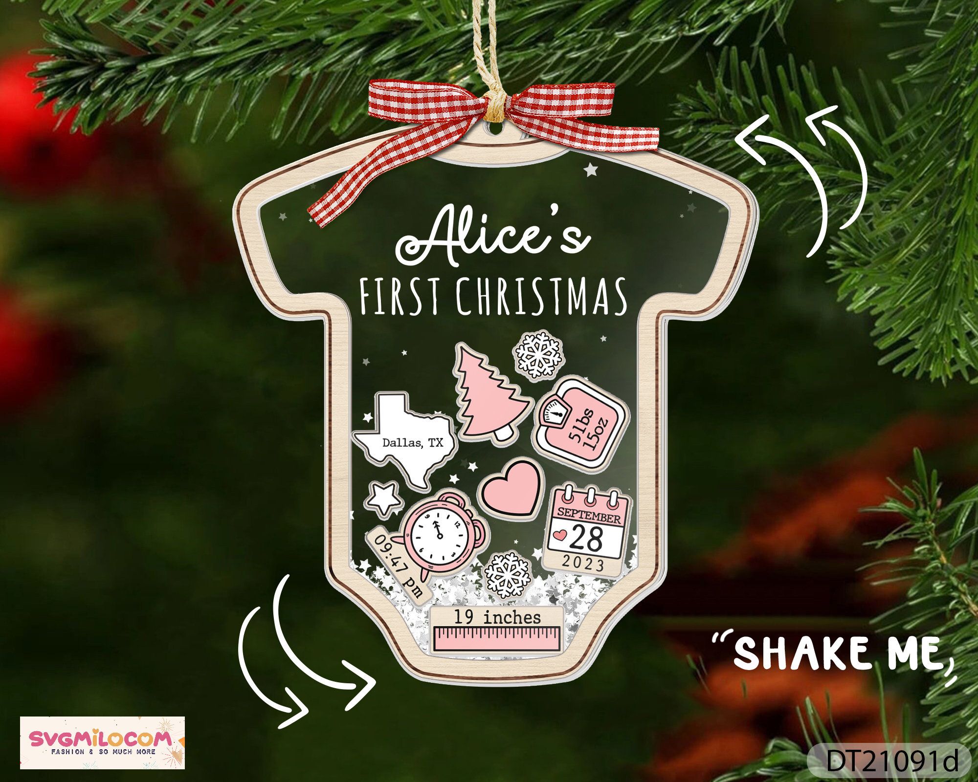 Baby&#39;s First Christmas Ornament 2024, Baby 1st Christmas Ornament, Christmas New Baby Keepsake, 4D Shake Babies Ornament, New Baby Gift