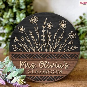 Custom Teacher Door Hanger, Classroom Decor, Teacher Name Door Sign, Teacher Appreciation Gifts, Teacher Name Sign, Teacher Welcome Sign image 10