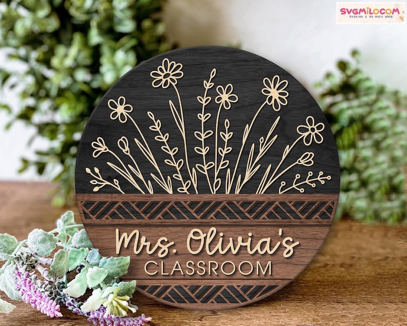 Custom Teacher Door Hanger, Classroom Decor, Teacher Name Door Sign, Teacher Appreciation Gifts, Teacher Name Sign, Teacher Welcome Sign image 10