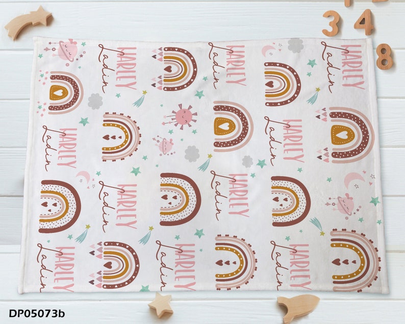 Personalized Baby Blanket Rainbow Baby Girl Blanket Custom Etsy