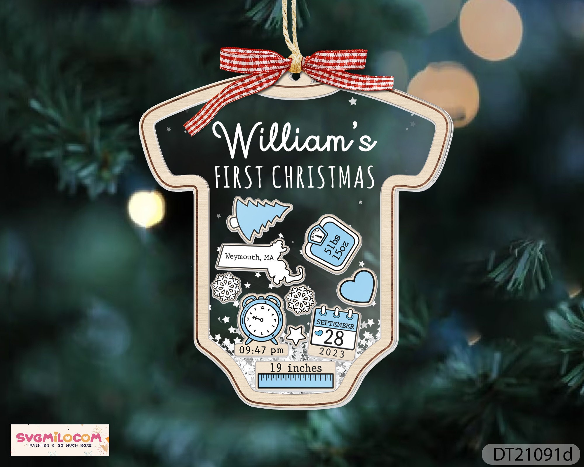 Baby&#39;s First Christmas Ornament 2024, Baby 1st Christmas Ornament, Christmas New Baby Keepsake, 4D Shake Babies Ornament, New Baby Gift