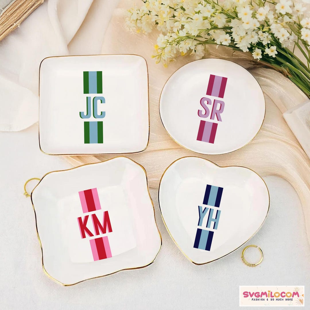 Custom Initial Ring Dish, Personalized Jewelry Dish for Bridesmaid ...
