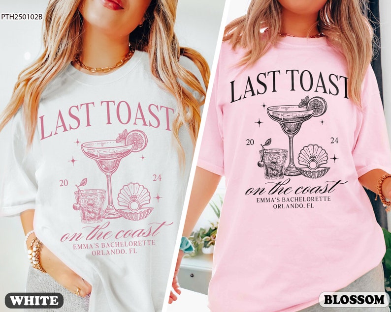 Last Toast On The Coast Shirt, Beach Bachelorette Party Shirt, Bach Club Shirt, Coastal Bachelorette Shirt, Personalized Luxury Bachelorette image 4