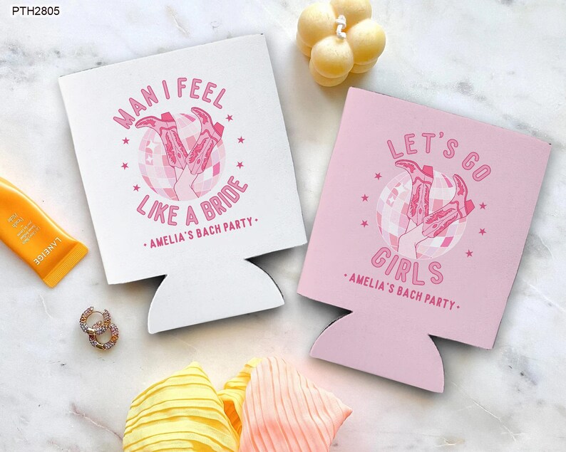 Bachelorette Party Can Coolers, Personalized Bach Party Favors, Let's