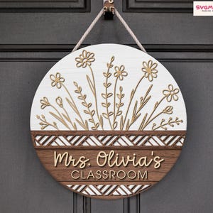 Custom Teacher Door Hanger, Classroom Decor, Teacher Name Door Sign, Teacher Appreciation Gifts, Teacher Name Sign, Teacher Welcome Sign image 11