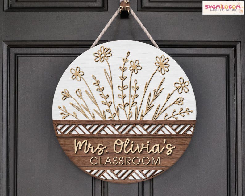 Custom Teacher Door Hanger, Classroom Decor, Teacher Name Door Sign, Teacher Appreciation Gifts, Teacher Name Sign, Teacher Welcome Sign image 11