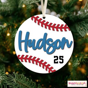 Personalized Baseball Ornament: Sports Keepsake, Custom Christmas Gift image 2