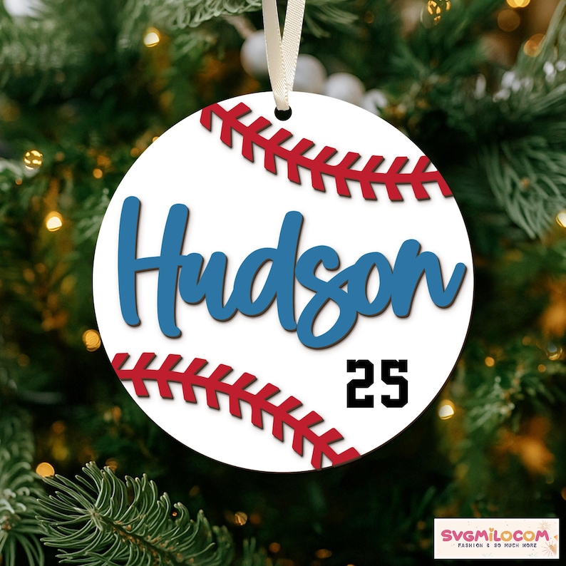 Personalized Baseball Ornament: Sports Keepsake, Custom Christmas Gift image 2