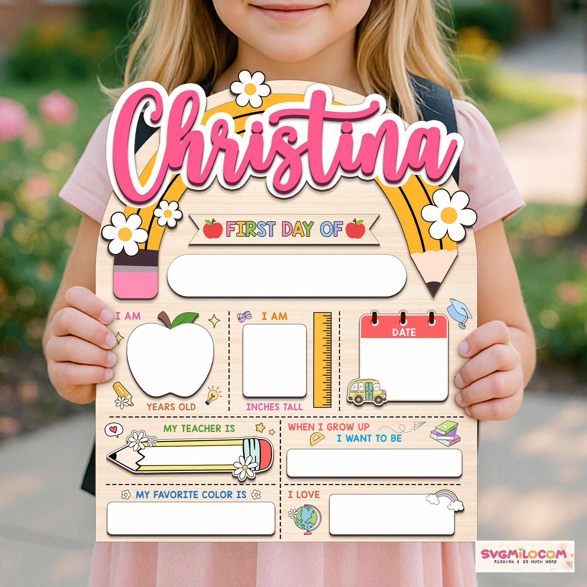 Personalized First Day Of School Sign, Back To School Sign, Preschool 1st Day of School Wooden Sign, First and Last Day of School Board