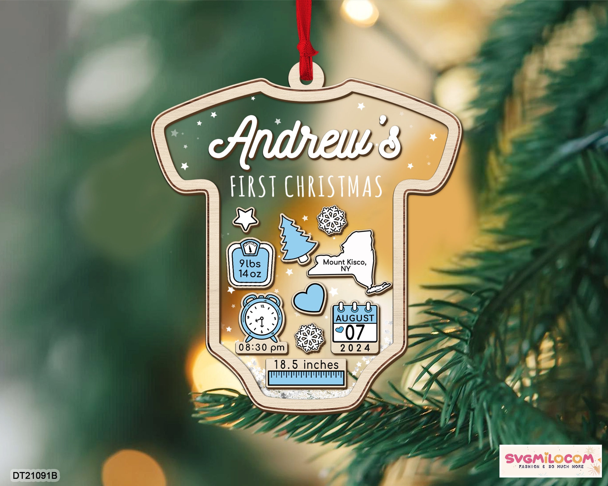 Baby&#39;s First Christmas Ornament 2024, Baby 1st Christmas Ornament, Christmas New Baby Keepsake, 4D Shake Babies Ornament, New Baby Gift