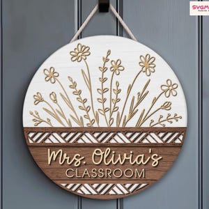 Custom Teacher Door Hanger, Classroom Decor, Teacher Name Door Sign, Teacher Appreciation Gifts, Teacher Name Sign, Teacher Welcome Sign image 4
