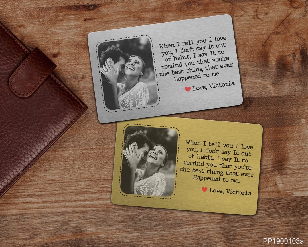 Personalized Photo Wallet Insert Card, Custom Photo Wallet Card Metal