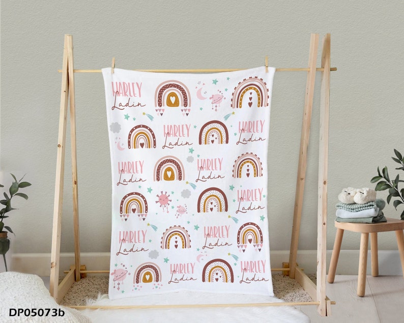 Personalized Baby Blanket Rainbow Baby Girl Blanket Custom Etsy
