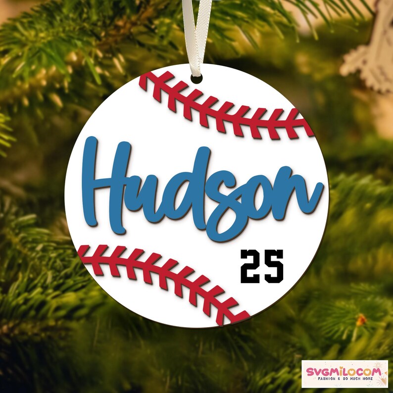 Personalized Baseball Ornament: Sports Keepsake, Custom Christmas Gift image 6